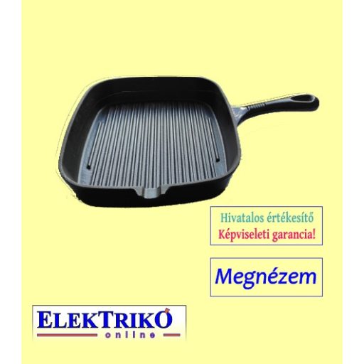 Öntöttvas grill serpenyő, nyeles