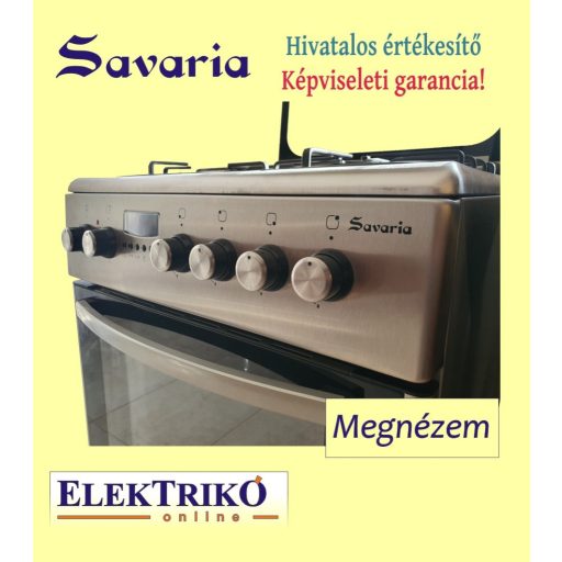  Savaria FF6406GAZM kombinált tűzhely, inox, WOK égővel , 60 cm széles 