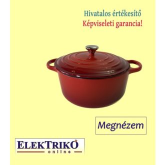   Öntött vas lábos 24 cm, belül tapadásmentes kerámia, kívül zománc bevonat.