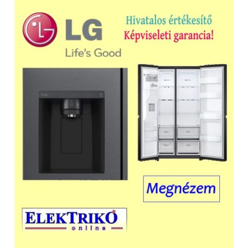 LG GSLV70MCTM side by side hűtőszekrény fekete, vízadagolós,Total No Frost