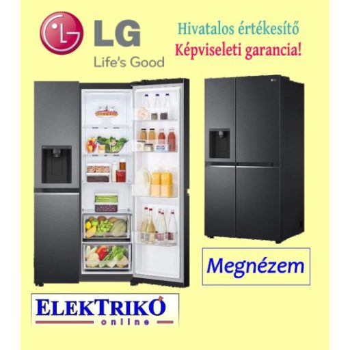 LG GSLV70MCTM side by side hűtőszekrény fekete, vízadagolós,Total No Frost
