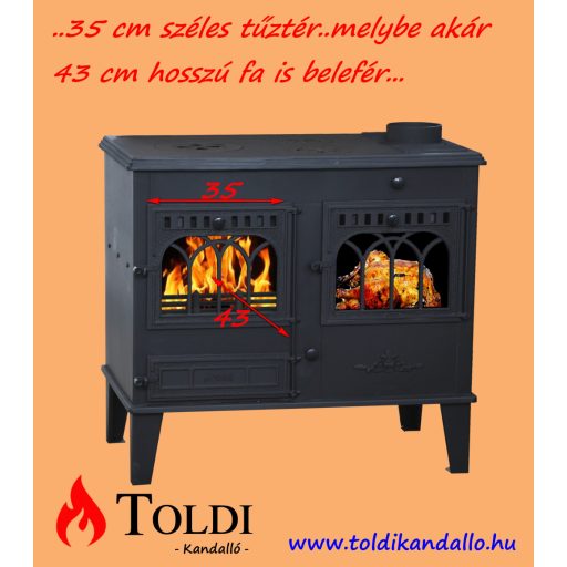 Toldi SPK-14J jobbos vízteres konyhai tűzhely, sparhelt