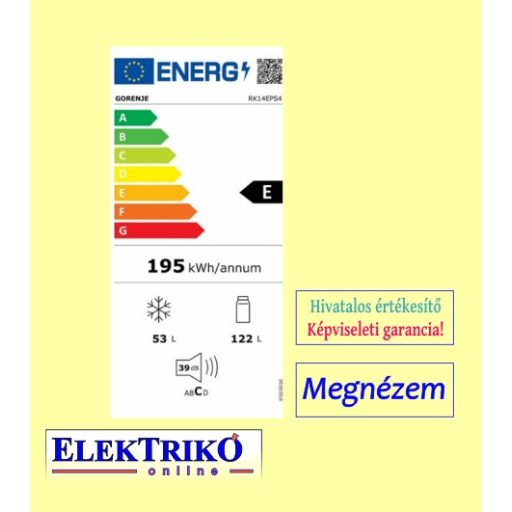  Gorenje RK4162PW4 kombinált hűtőgép