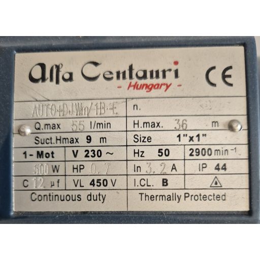 Alfa Centauri AC-AUTO-DJWM/1BE/SS házi vízellátó berendezés