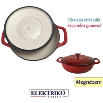   Öntött vas sütőtál 26 cm, belül kerámia, kívül zománc bevonat.