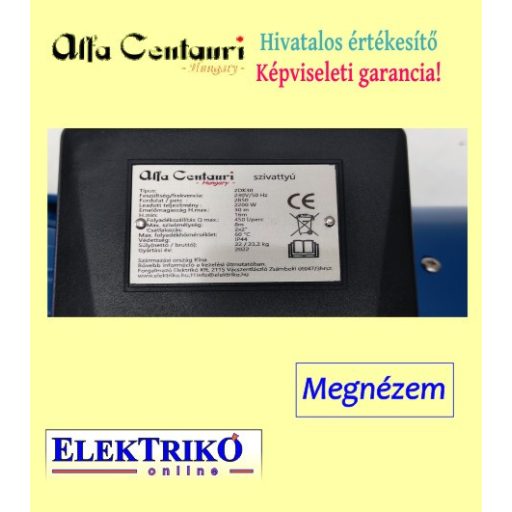 Alfa-Centauri 2DK30 szivattyú - Q max.: 450L/p -  H.max: 30m - 2x2" csatlakozás