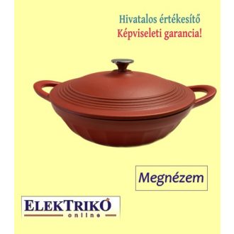    Öntött vas sütőtál, 28 cm, belül kerámia, kívül zománc bevonat