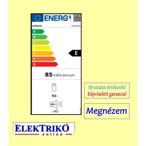     Gorenje R39EPW4. egyajtós hűtőszekrény 