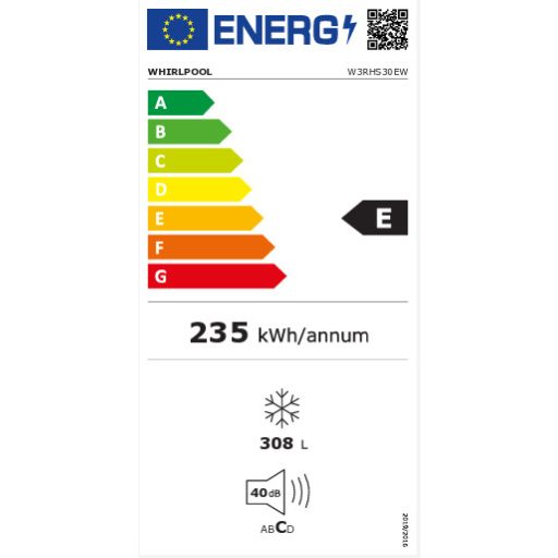 Whirlpool fagyasztóláda W3RHS30EW 308L Űrtartalom