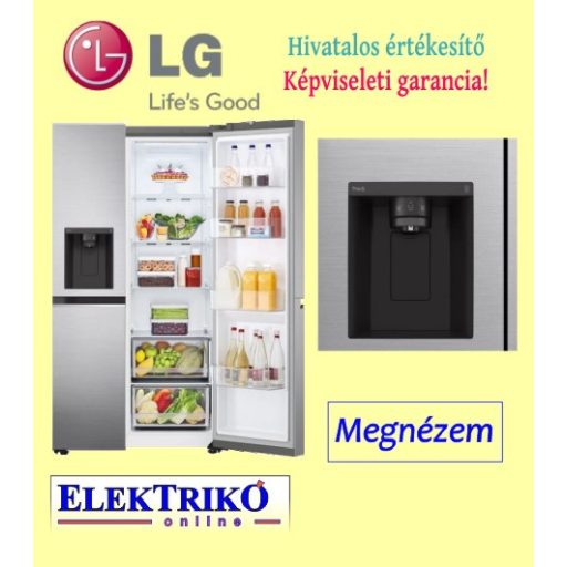  LG GSLV70PZTM Side by Side hűtőszekrény, DoorCooling TM és ThinQ TM technológia, 635L kapacitás