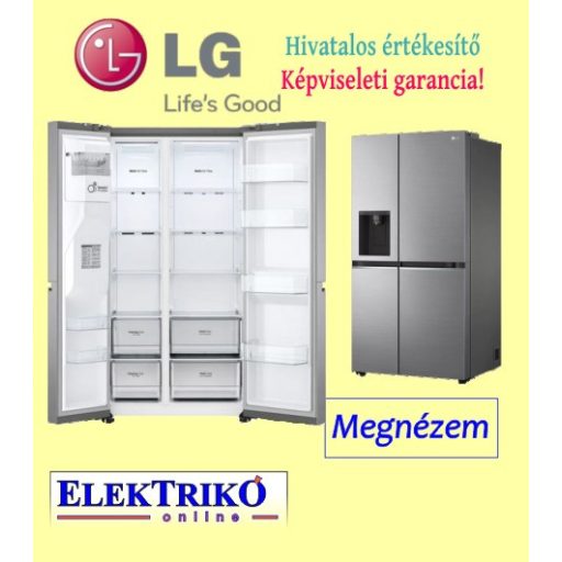  LG GSLV70PZTM Side by Side hűtőszekrény, DoorCooling TM és ThinQ TM technológia, 635L kapacitás