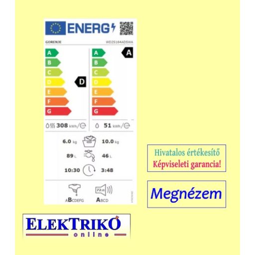  GORENJE WD2S164ADSWA Mosó és szárítógép