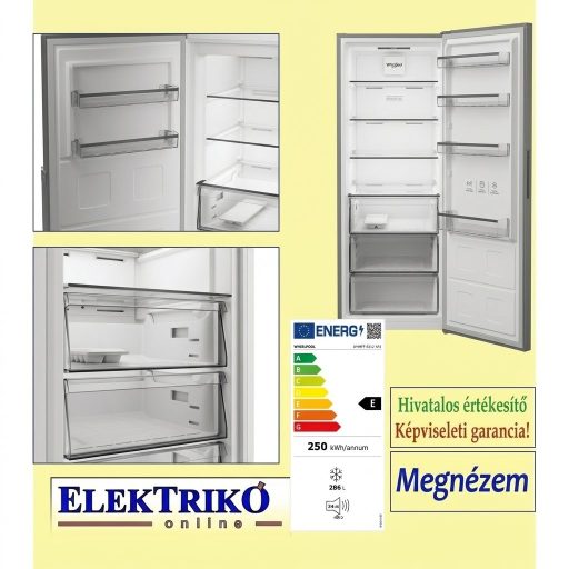 Whirlpool WHMFF6312XP4 Fagyasztószekrény Gyorsfagyasztó technológiával 286 L