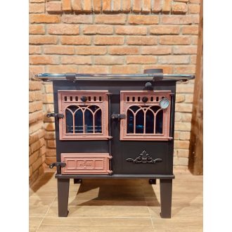   Toldi SP10J sparhelt, oxi barna ajtóval, korláttal, sütőhőmérővel