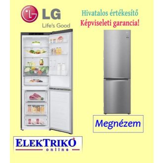      LG GBB61PZGGN alulfagyasztós hűtőszekrény szürke, D energiaosztály, Total No Frost 