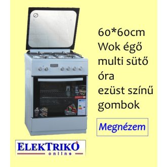   Savaria FF6406GAZW kombinált tűzhely, fehér , WOK égővel , 60 cm széles 