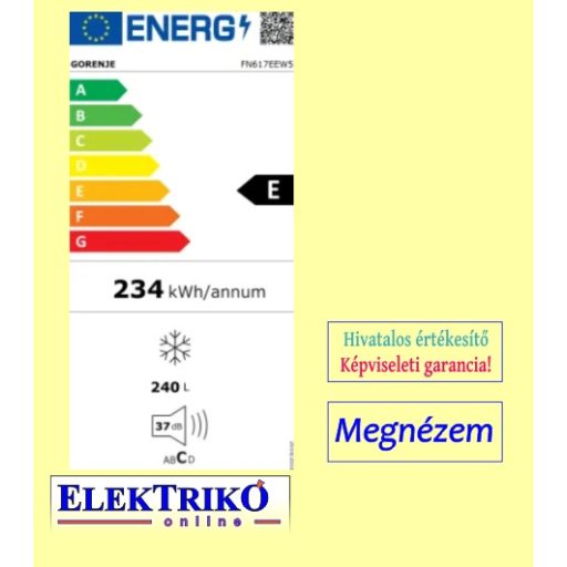    Gorenje FN617EEW5 Fagyasztó szekrény 245 liter 170 cm 
