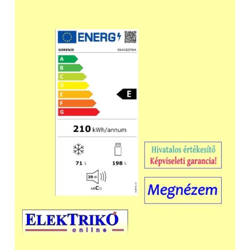 Gorenje RK4182PW4 kombinált hűtőgép